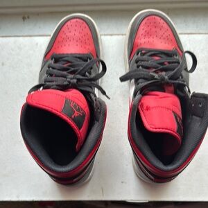 Red and White size 10 adult Jordans